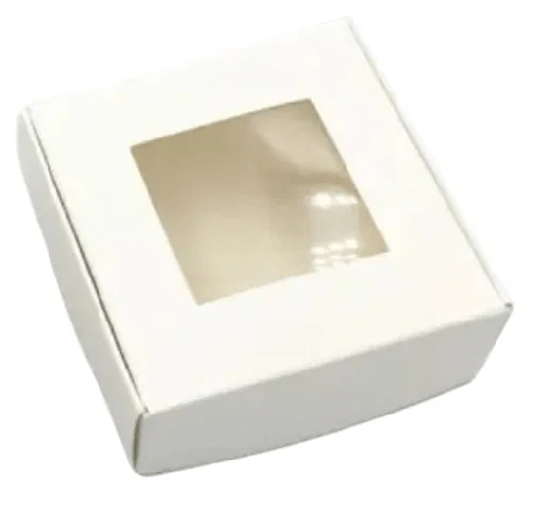 White Gift Box with Window - Ships Flat Unassembled